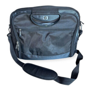 HP Black Laptop Messenger Bag Padded Sleeve